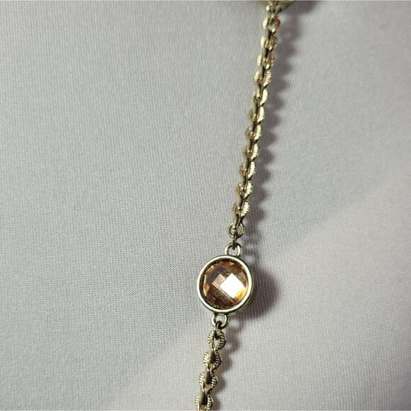 Banana Republic Necklace Glass Stone Crystal Opera Length 34" Chain Wrap Layer - Picture 4 of 5